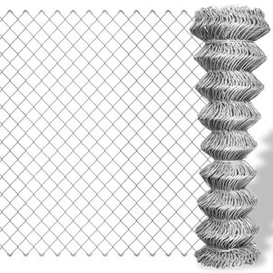vidaXL Gard de legătură din plasă, argintiu, 15x0,8 m, oțel galvanizat