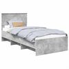 vidaXL Cadru de pat Gri din beton 120 x 123 cm Lemn compozit