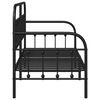 vidaXL Cadru de pat de zi cu headboard Negru 75 x 190 cm Oțel