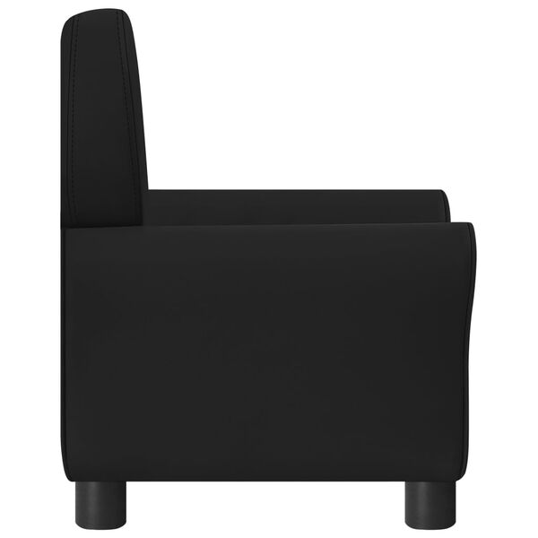vidaXL Canapea pentru copii, negru, piele ecologică