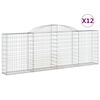 vidaXL Coșuri gabion arcuite 12 buc, 300x30x100/120 cm fier galvanizat