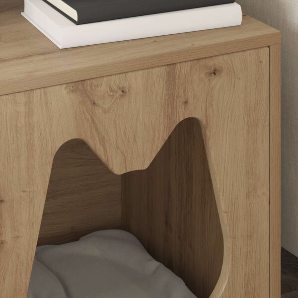 vidaXL Casa pentru pisici Stejar artizanal 42,5 x 40 x 53,5 cm