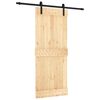 vidaXL Ușă glisantă Natural și Negru 85 x 210 cm Lemn de Pin Solid