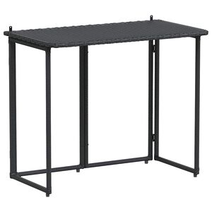 vidaXL Masă pliabilă de grădină neagră 90x51x75 cm Poly Ratan