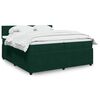 vidaXL Pat box spring cu saltea, verde &icirc;nchis, 200x200 cm, catifea