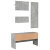 vidaXL Set de mobilier pentru hol, 4 piese, gri beton, lemn prelucrat