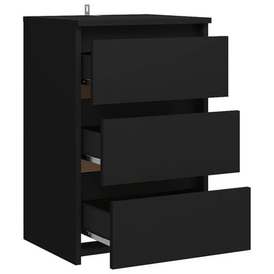 vidaXL Noptieră, negru, 40x35x62,5 cm, lemn compozit