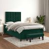 vidaXL Pat box spring cu saltea, verde &icirc;nchis, 120x200 cm, catifea