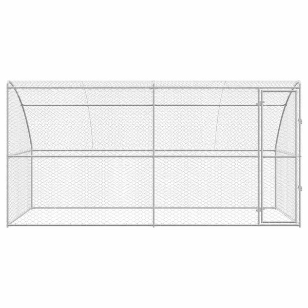 vidaXL Cușcă pentru c&acirc;ini 2 pcs Argintiu 4 x 2 x 2 m Oțel galvanizat