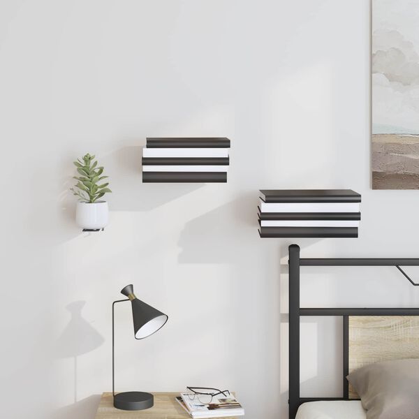 vidaXL Raft Floatant Invizibil cu raft 4 pcs Negru 6 x 11 x 6,5 cm