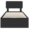 vidaXL Cadru de pat cu headboard Negru 100 x 200 cm Lemn prelucrat