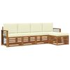 vidaXL Set de canapele de exterior 5 buc. Natural și Crem