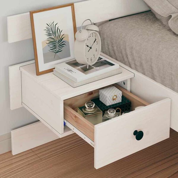 vidaXL Cadru de pat cu headboard Alb 90 x 190 cm Lemn de pin masiv