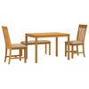 vidaXL Set de dining 4 buc. Bej Lemn de stejar masiv