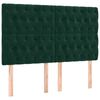 vidaXL Tăblie de pat verde &icirc;nchis 144x7x118/128 cm catifea