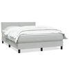 vidaXL Pat box spring cu saltea, gri deschis, 140x220 cm, catifea