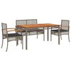 vidaXL Set mobilier de grădină cu perne, 5 piese, gri, poliratan