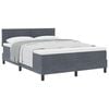 vidaXL Pat cu arcuri cu headboard Gri &icirc;nchis 140 x 200 cm Catifea