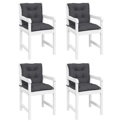 vidaXL Perne scaun cu spătar mic, 4 buc., antracit 100x50x7 cm textil