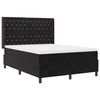 vidaXL Pat cu arcuri cu saltea cu headboard Negru 140 x 190 cm Catifea