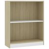 vidaXL Bibliotecă, alb și stejar sonoma, 60x24x76 cm, lemn compozit