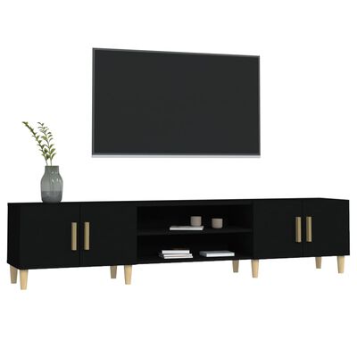 vidaXL Comodă TV, negru, 180x31,5x40 cm, lemn prelucrat