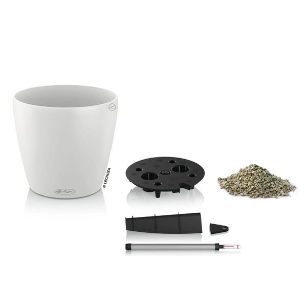 LECHUZA Jardinieră CLASSICO Color 18 ALL-IN-ONE, alb