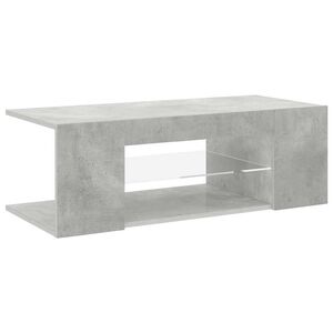 vidaXL Comodă TV cu lumini LED, gri beton, 90x39x30 cm
