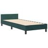 vidaXL Pat cu arcuri cu headboard Verde &icirc;nchis 80 x 200 cm Catifea