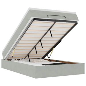 vidaXL Cadru de pat otoman cu saltea Gri deschis 120x200cm catifea