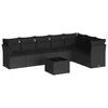 vidaXL Set mobilier de grădină cu perne, 8 piese, negru, poliratan