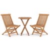vidaXL Set mobilier de grădină, 3 piese, lemn masiv de tec