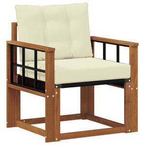 vidaXL Canapea de exterior Lemn Solid de Acacia Natural și Crem