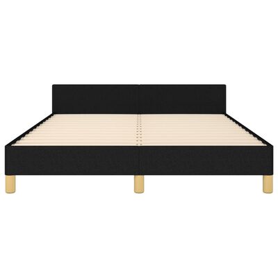 vidaXL Cadru de pat cu tăblie, negru, 140x200 cm, textil
