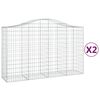 vidaXL Coșuri gabion arcuite 2 buc, 200x50x120/140 cm, fier galvanizat