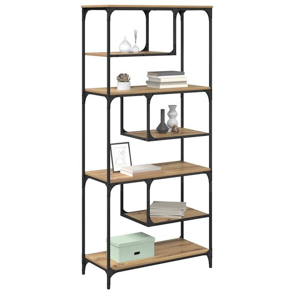 vidaXL Bibliotecă stejar artizanal 81 x 36 x 176 cm Lemn compozit