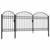 vidaXL Poartă de gard de grădină ASSEN cu v&acirc;rf arcuit din oțel, 1,75x4 m, negru