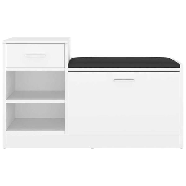 vidaXL Banchetă pantofar, alb, 94,5x31x57 cm, lemn prelucrat