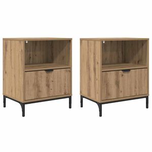 vidaXL Dulap de noapte 2 pcs stejar artizanal 49 x 36 x 61 cm