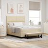 vidaXL Pat cu arcuri cu saltea cu headboard Crem 160 x 200 cm țesătură