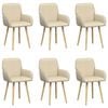 vidaXL Scaune de dining 6 pcs Țesătură Crem 56,5 x 50 x 87,5 cm