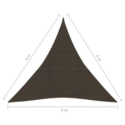 vidaXL Pânză parasolar, maro, 4x4x4 m, HDPE, 160 g/m²