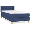 vidaXL Pat box spring cu saltea, albastru, 90x200 cm, textil