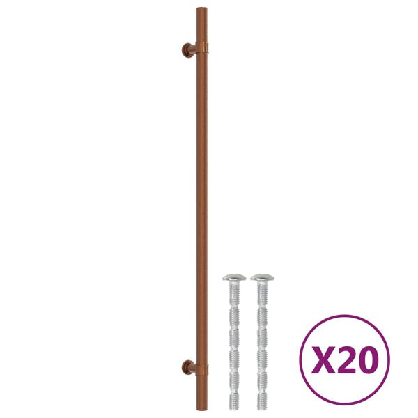 vidaXL M&acirc;nere de dulap, 20 buc., bronz, 320 mm, oțel inoxidabil