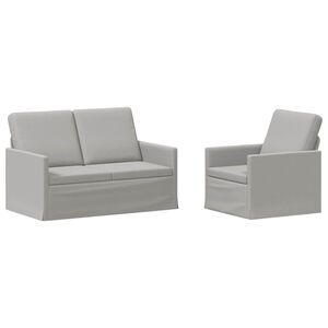 vidaXL Set de canapea 2 pcs Gri nori Țesătură