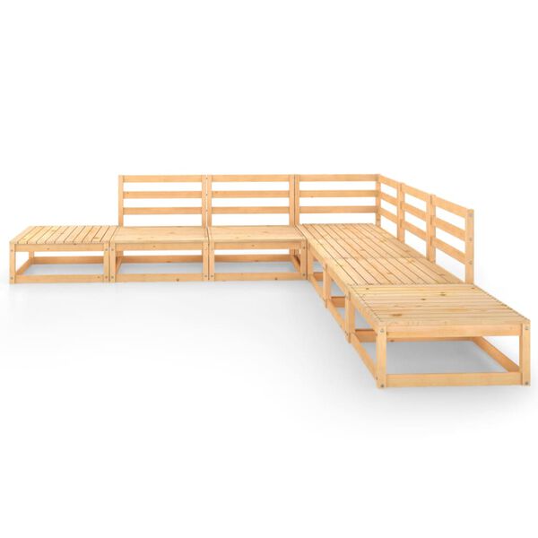 vidaXL Set mobilier de grădină, 7 piese, lemn masiv de pin