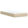 vidaXL Pat box spring cu saltea, crem, 80x200 cm, textil
