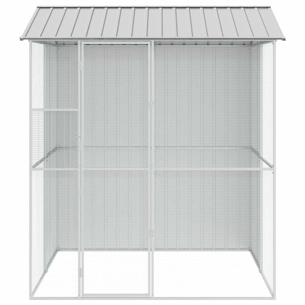 vidaXL Cușcă pentru păsări Gri 215 x 210 x 247 cm Oțel Galvanizat