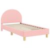 vidaXL Cadru de pat pentru copii cu spătar Roz 80 x 160 cm Boucl&eacute;