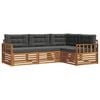 vidaXL Set de canapele de exterior cu pernă 4 pcs Natural și Antracit